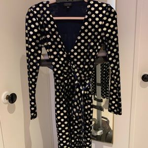 Pre owned Topshop metallic polka dots wrapped dress size 2